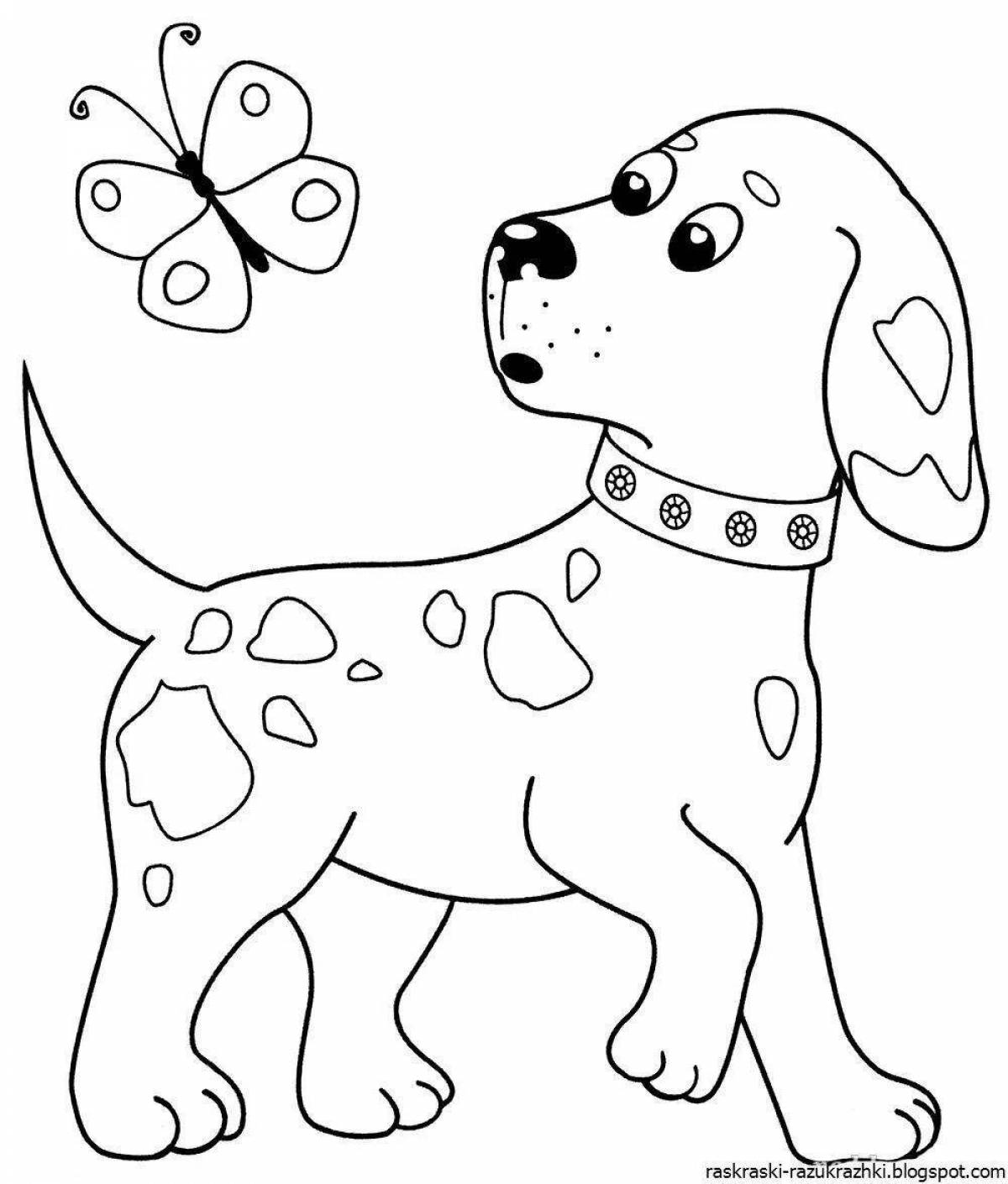 Naughty dog ​​coloring pages for boys