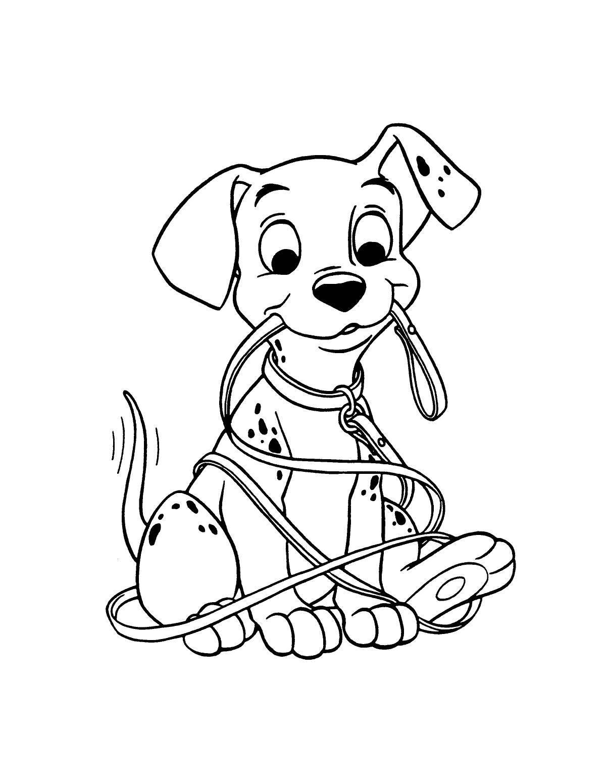 Inquisitive dog coloring pages for boys