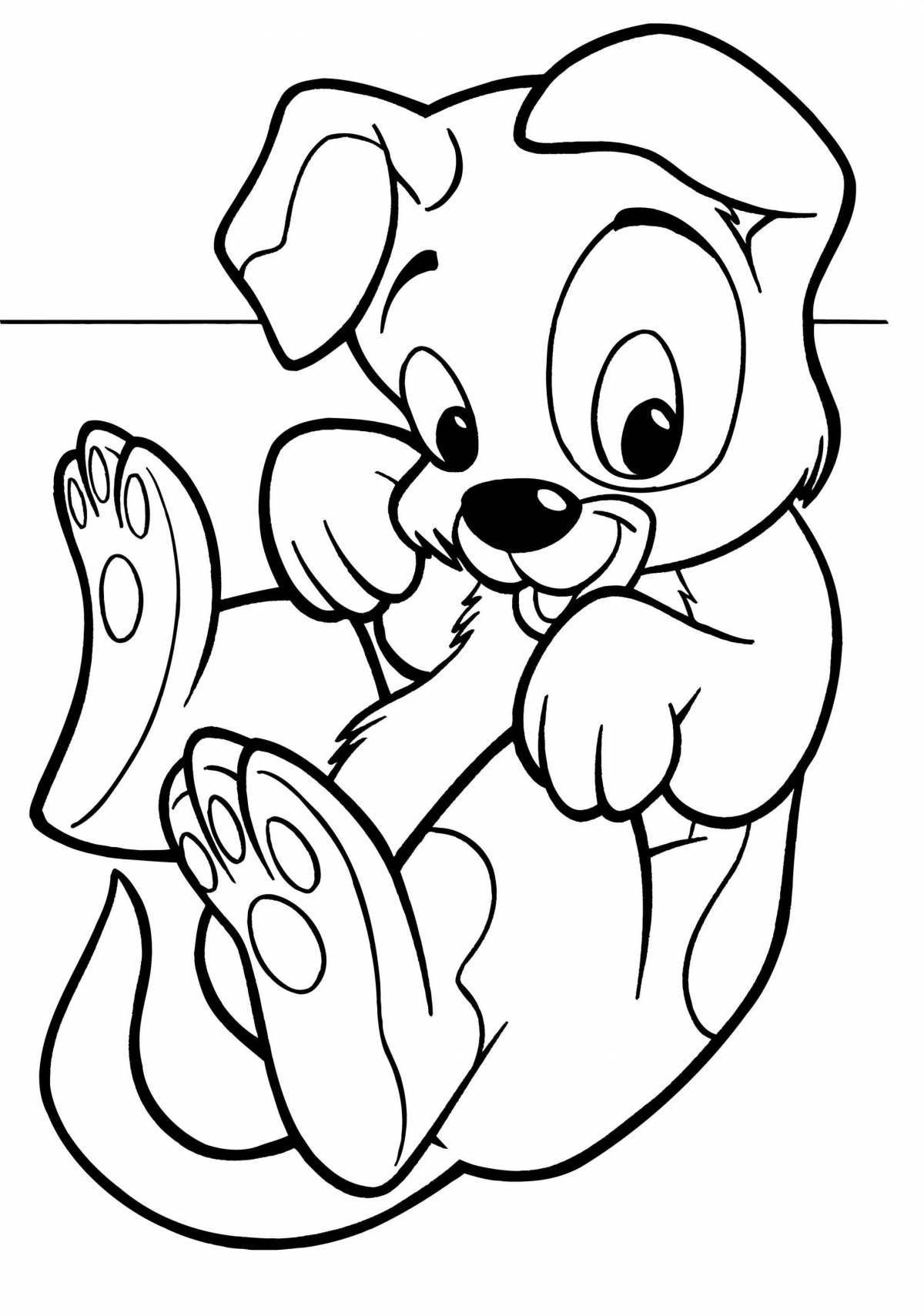 Affectionate dog coloring for boys