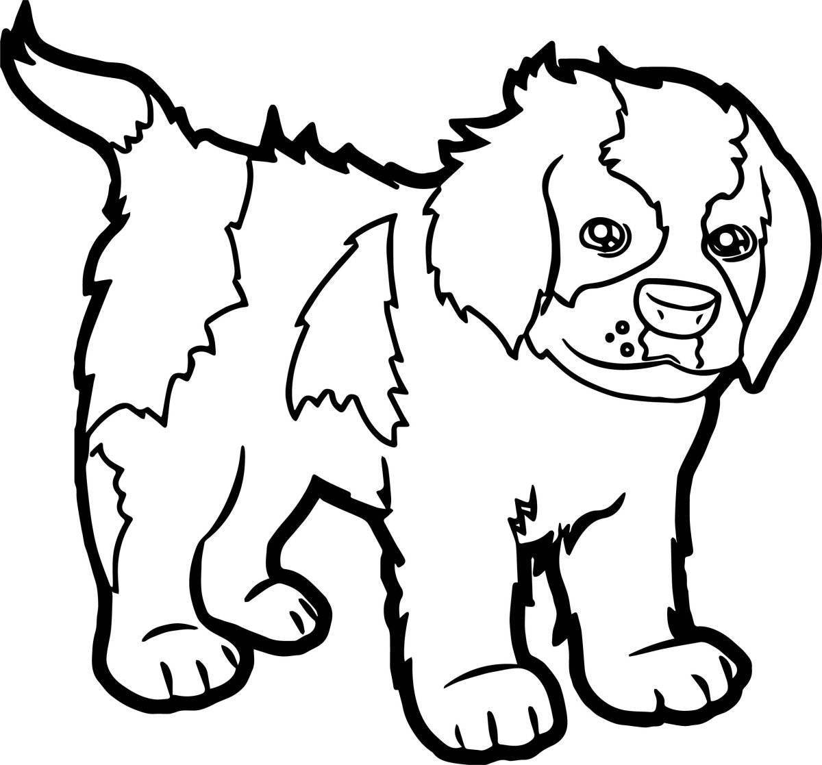 Fluffy dog ​​coloring pages for boys