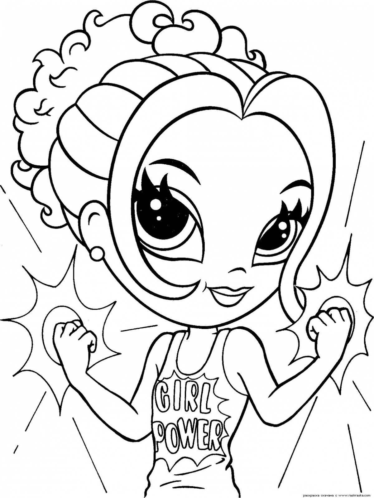 Pretty coloring page 13 for girls