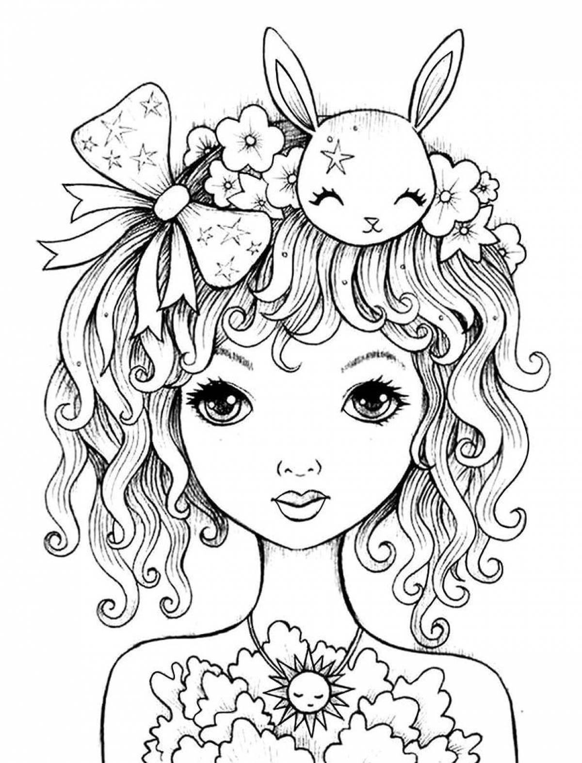 Sparkling coloring page 13 for girls