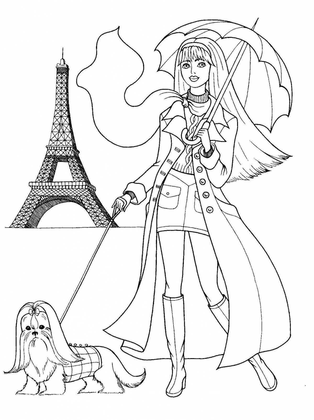 Quirky coloring page 13 for girls