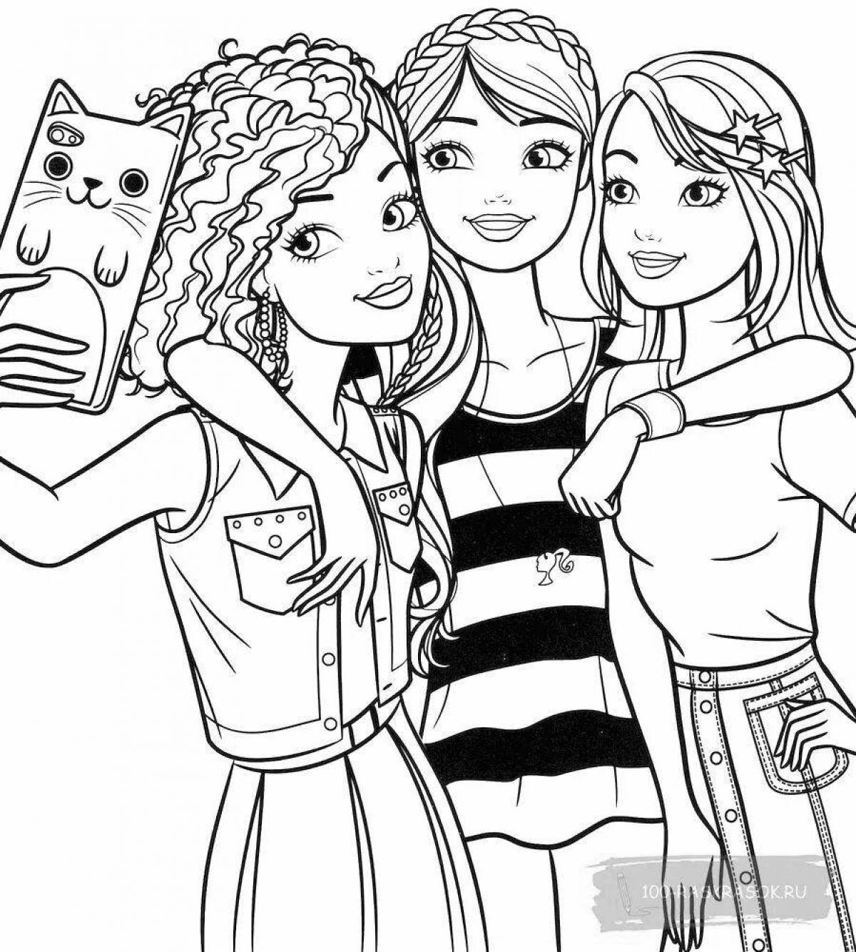 Comic coloring 13 for girls