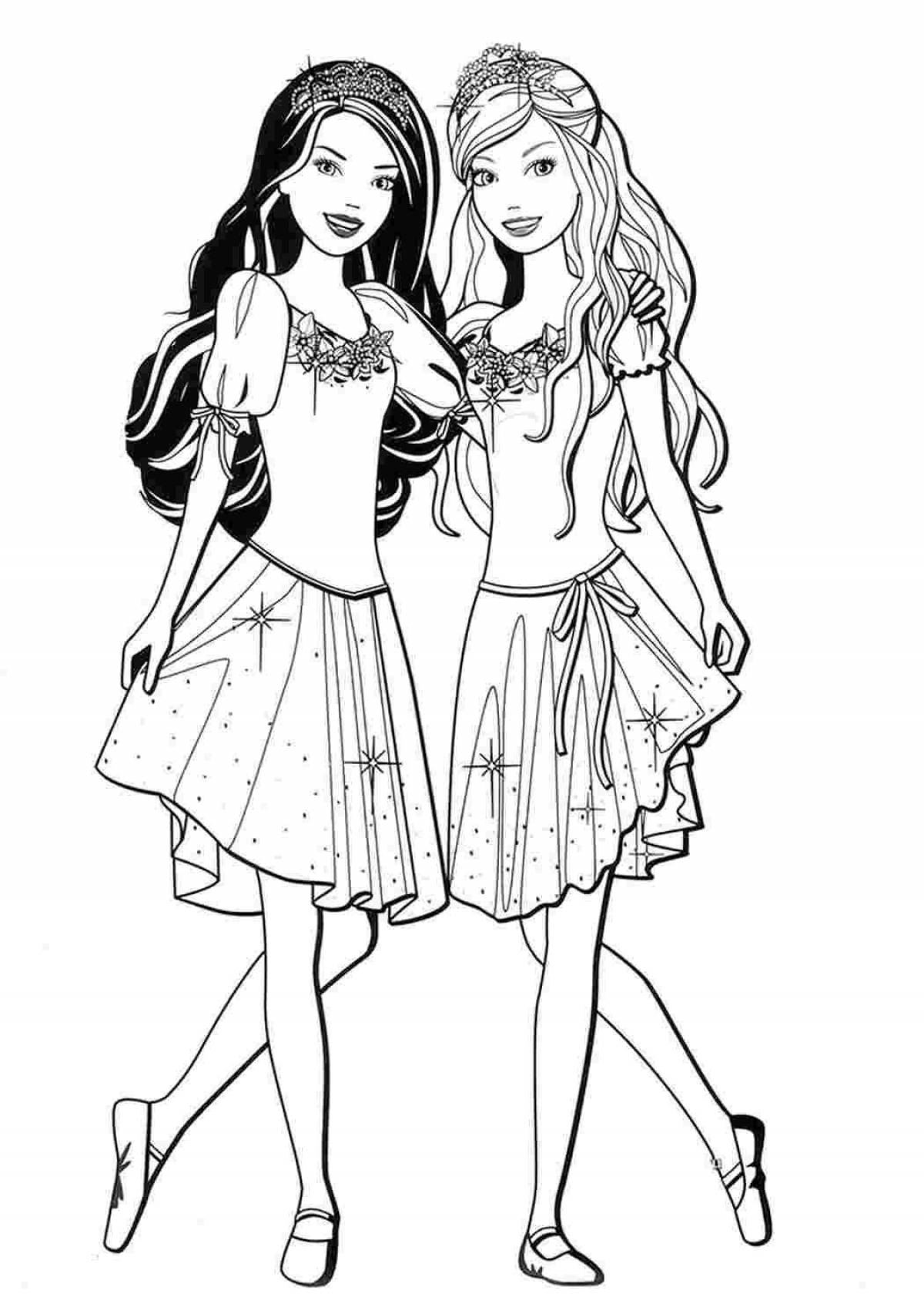 Flawless fashion girls coloring page