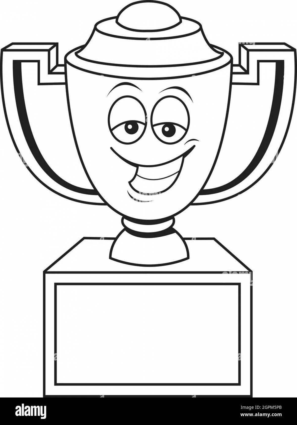 Coloring book jubilant cup for children