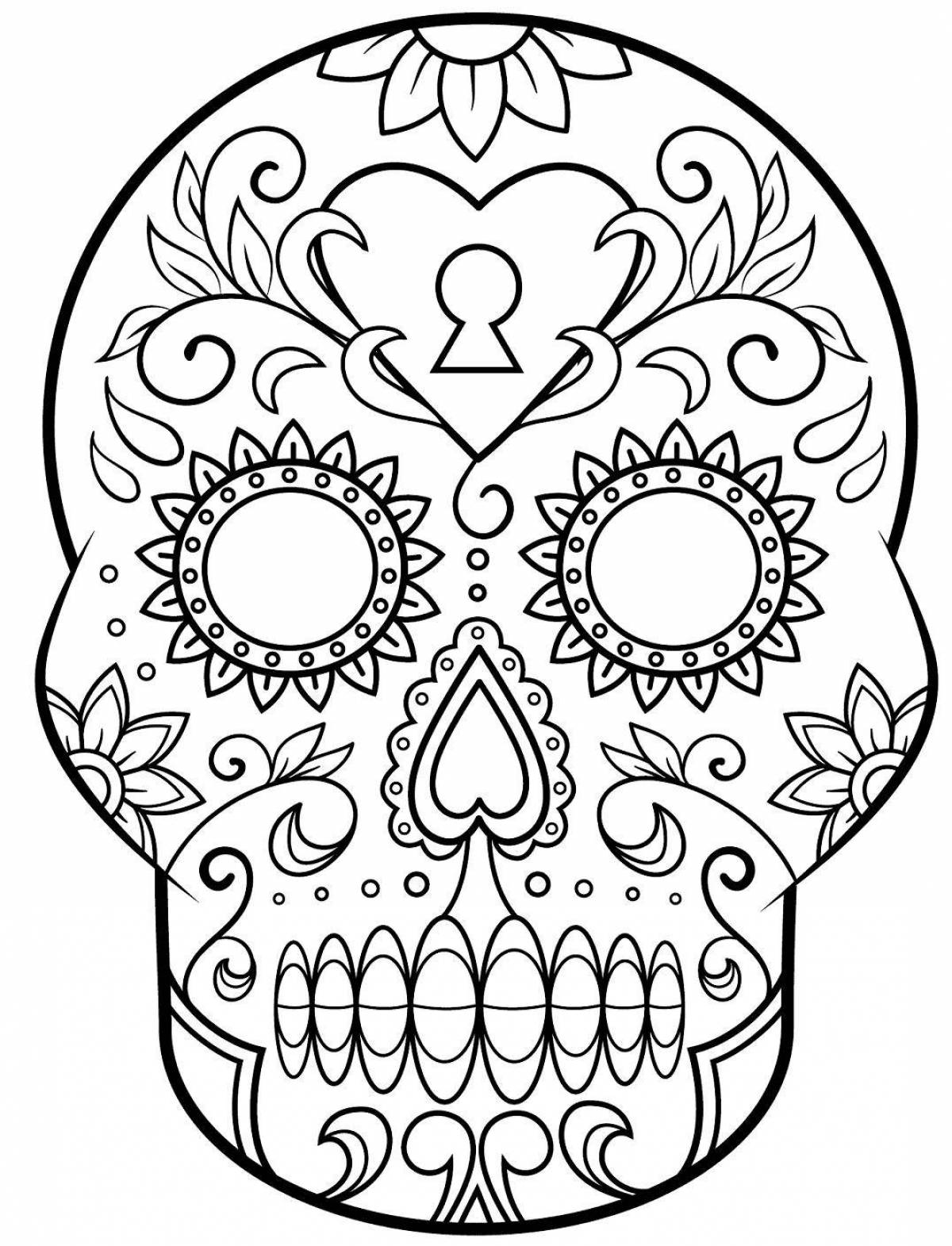 Spooky skull coloring book for kids