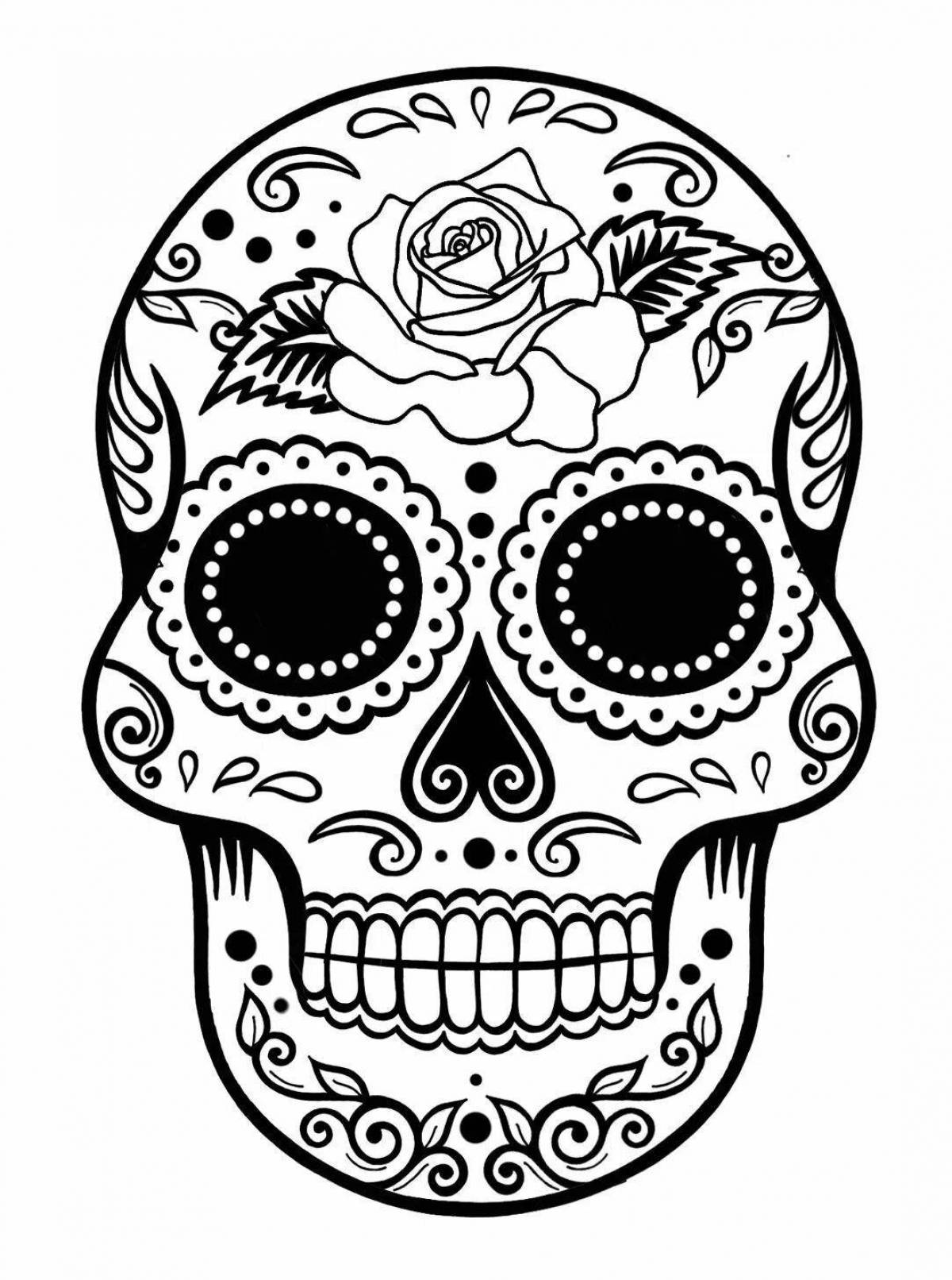 Fun skull coloring for kids