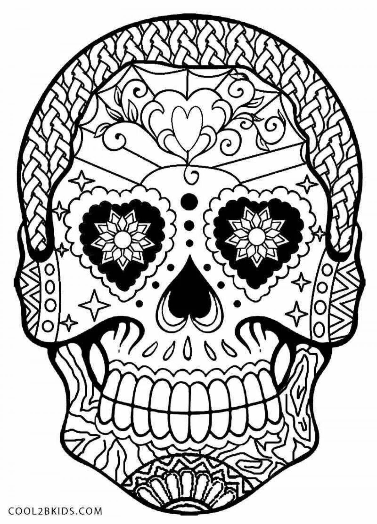 Holiday skull coloring book for kids
