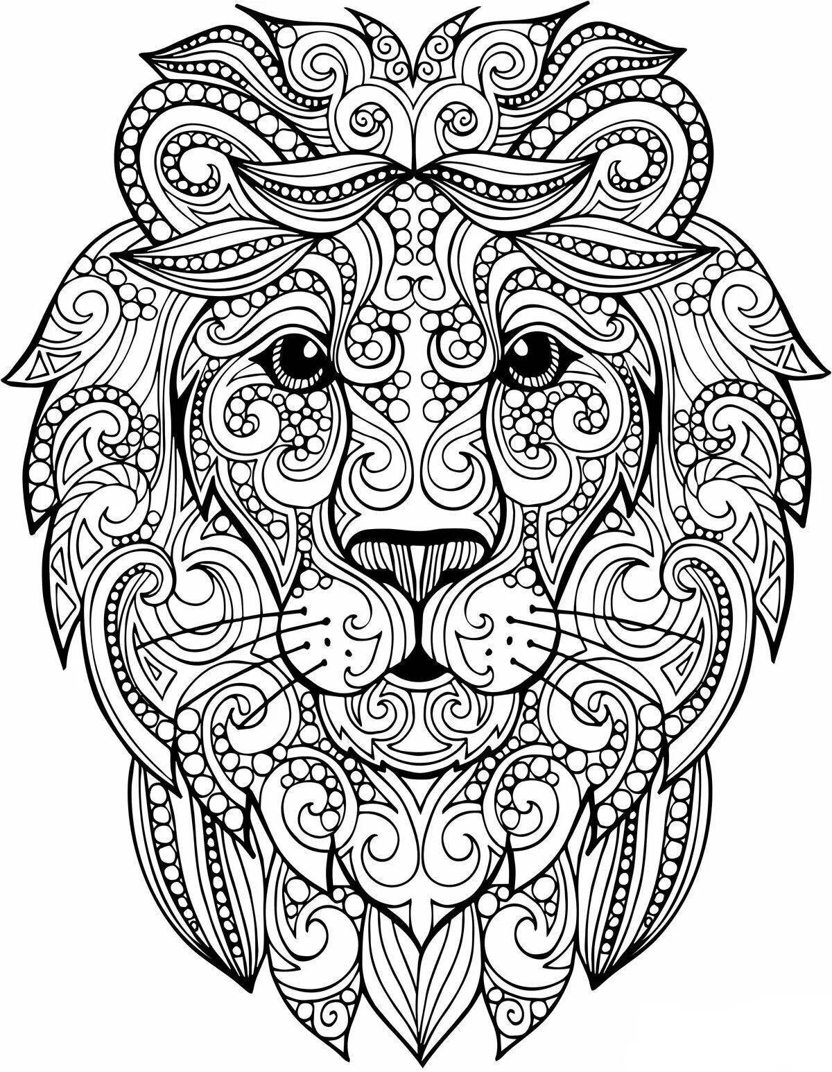 Coloured anti-stress coloring book for children