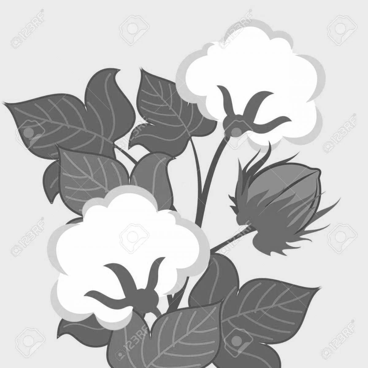 Playful cotton coloring page for kids