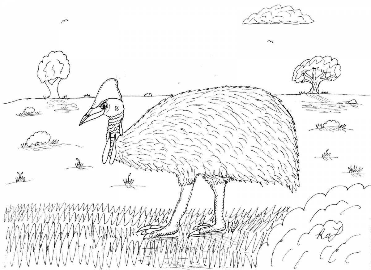 Magic cassowary coloring book for kids