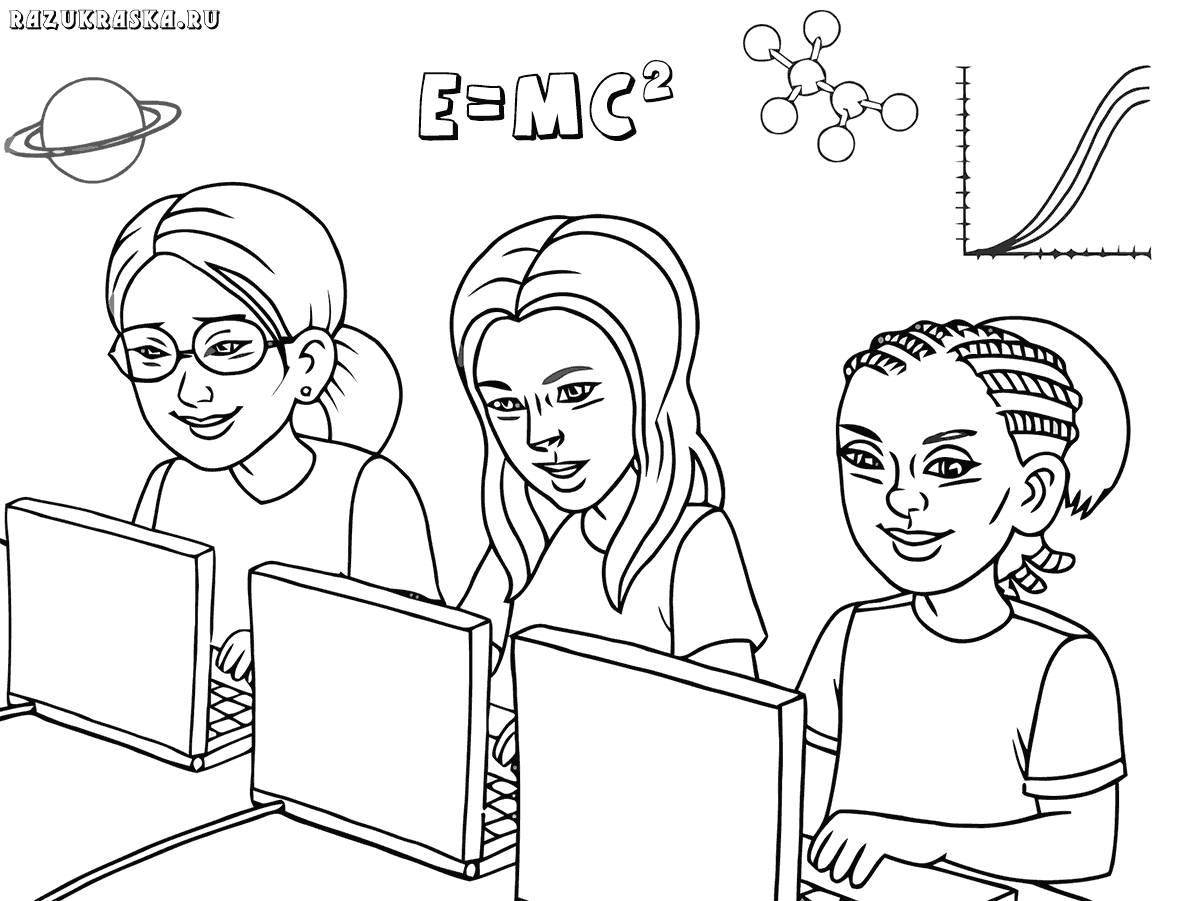Innovative safer internet coloring page for schoolchildren