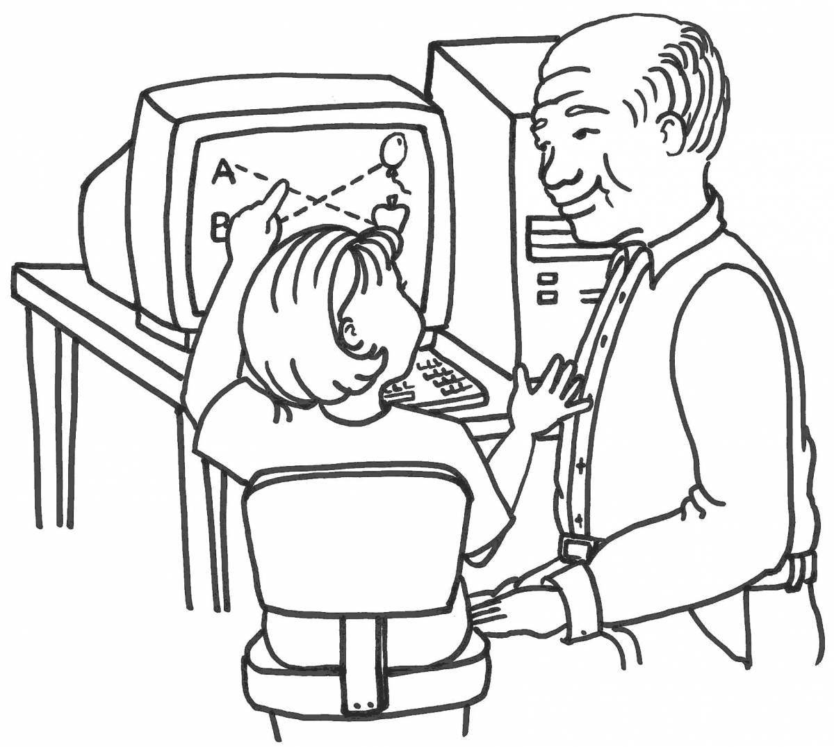 Safe internet coloring page for students