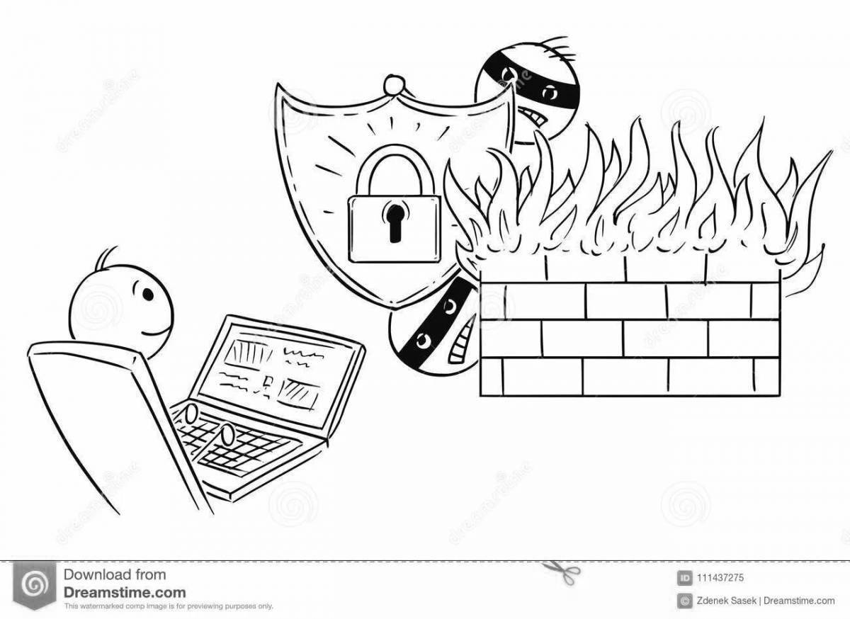 Забавная раскраска «безопасный интернет» для школьников