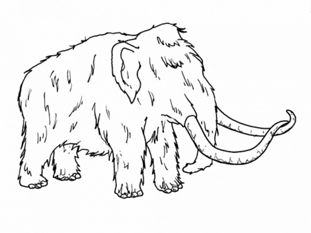 Coloring book happy saber-toothed tiger for kids