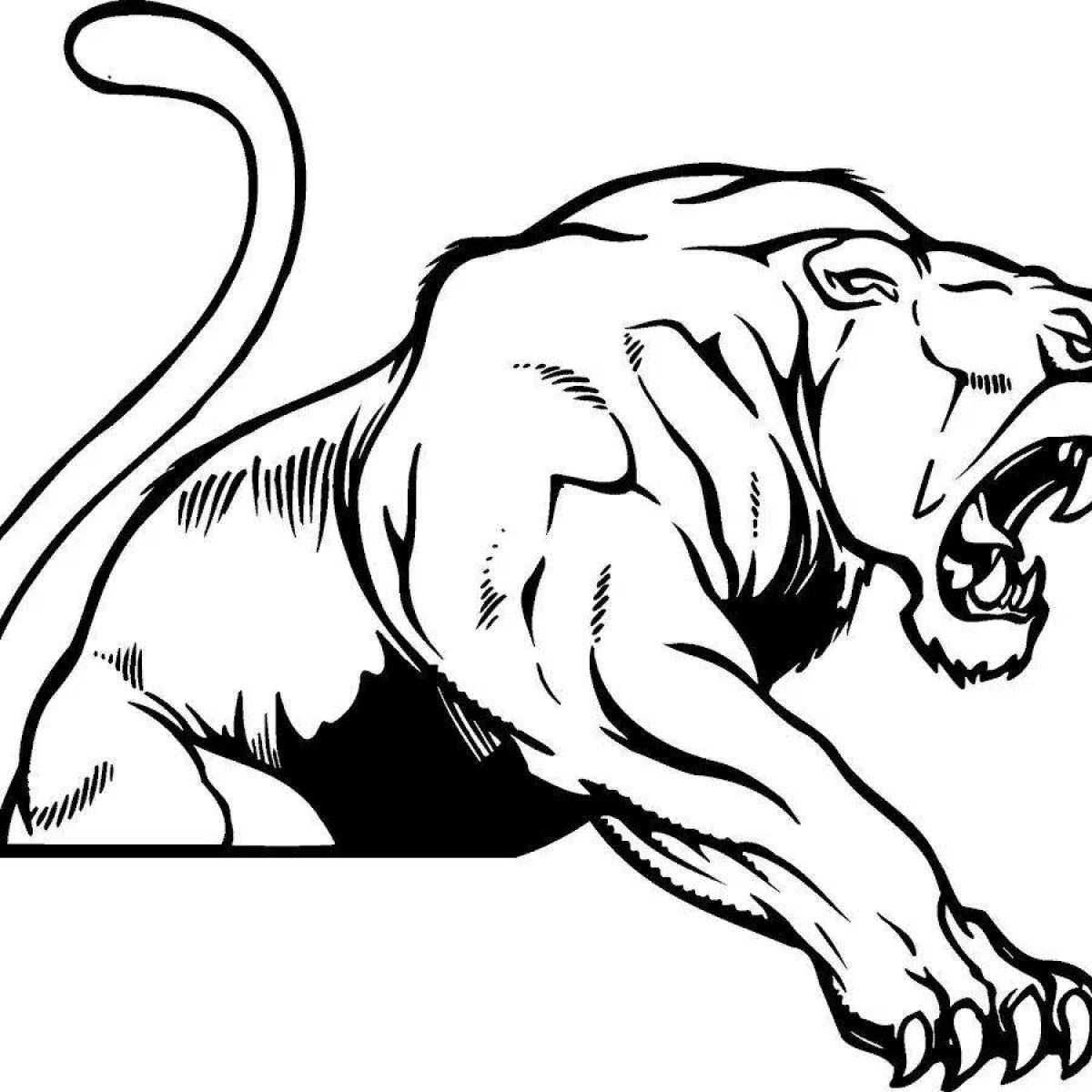 Adorable saber-toothed tiger coloring book for kids