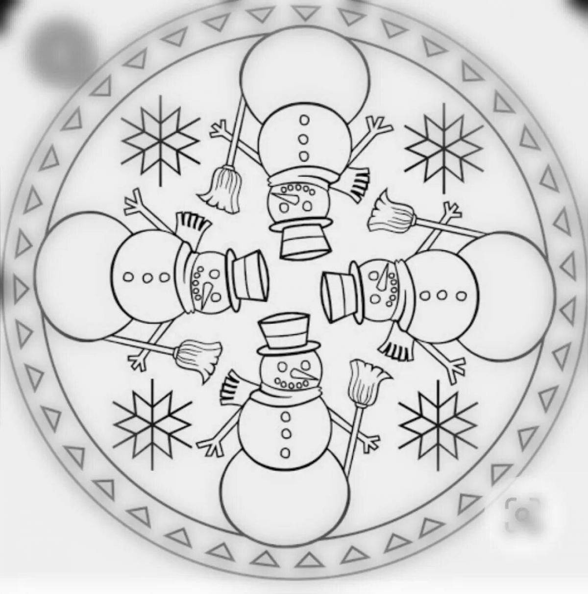 Exciting winter mandala coloring book for kids