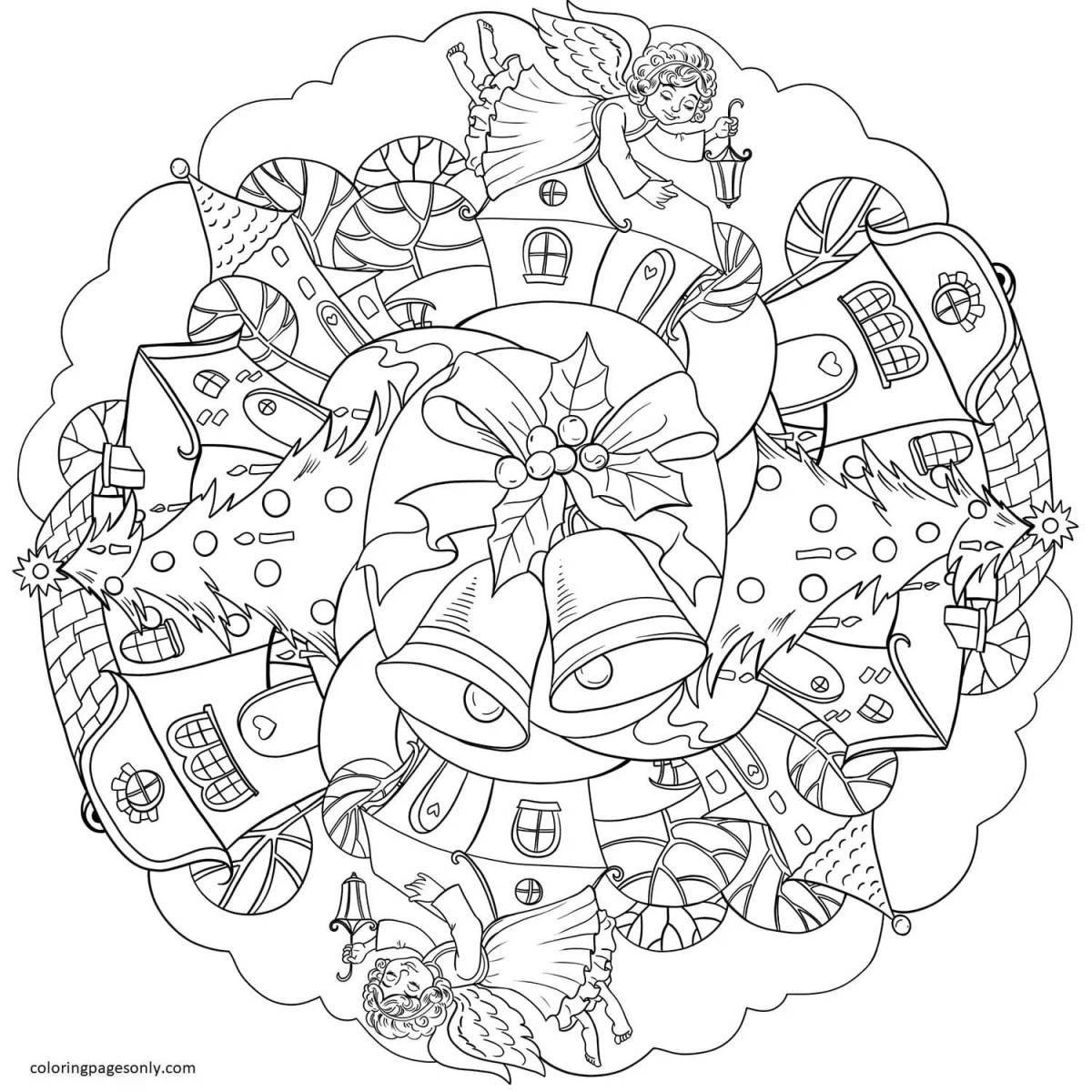 Glorious winter mandala coloring book for kids