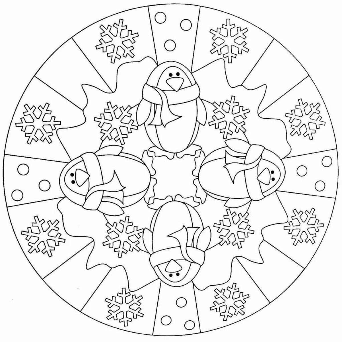 Winter mandalas for children #2