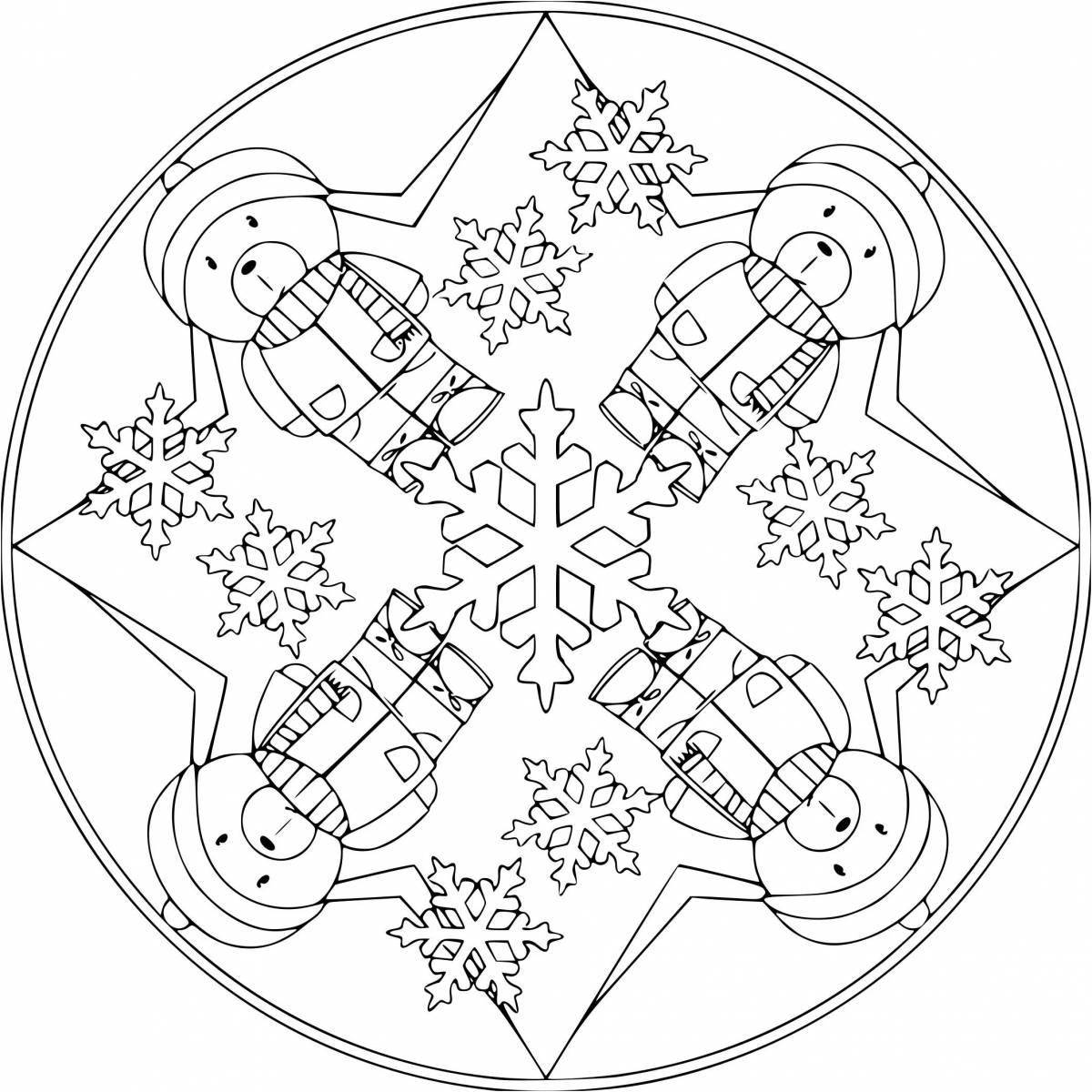 Winter mandalas for kids #5