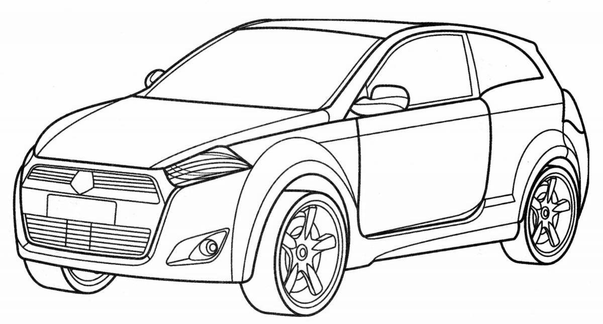 Fun coloring Lada Vesta for kids