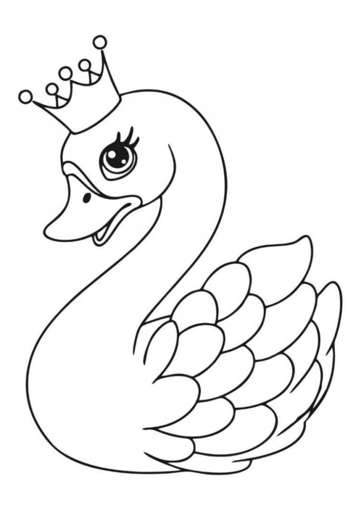 Delightful coloring princess swan