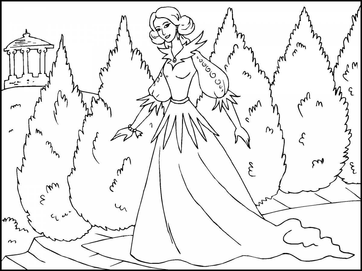 Bright coloring princess swan