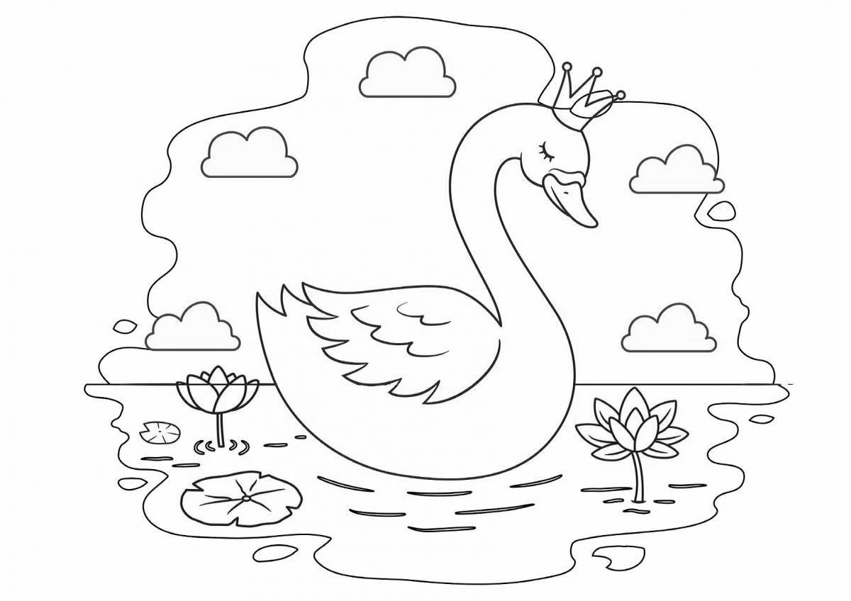 Fun coloring princess swan