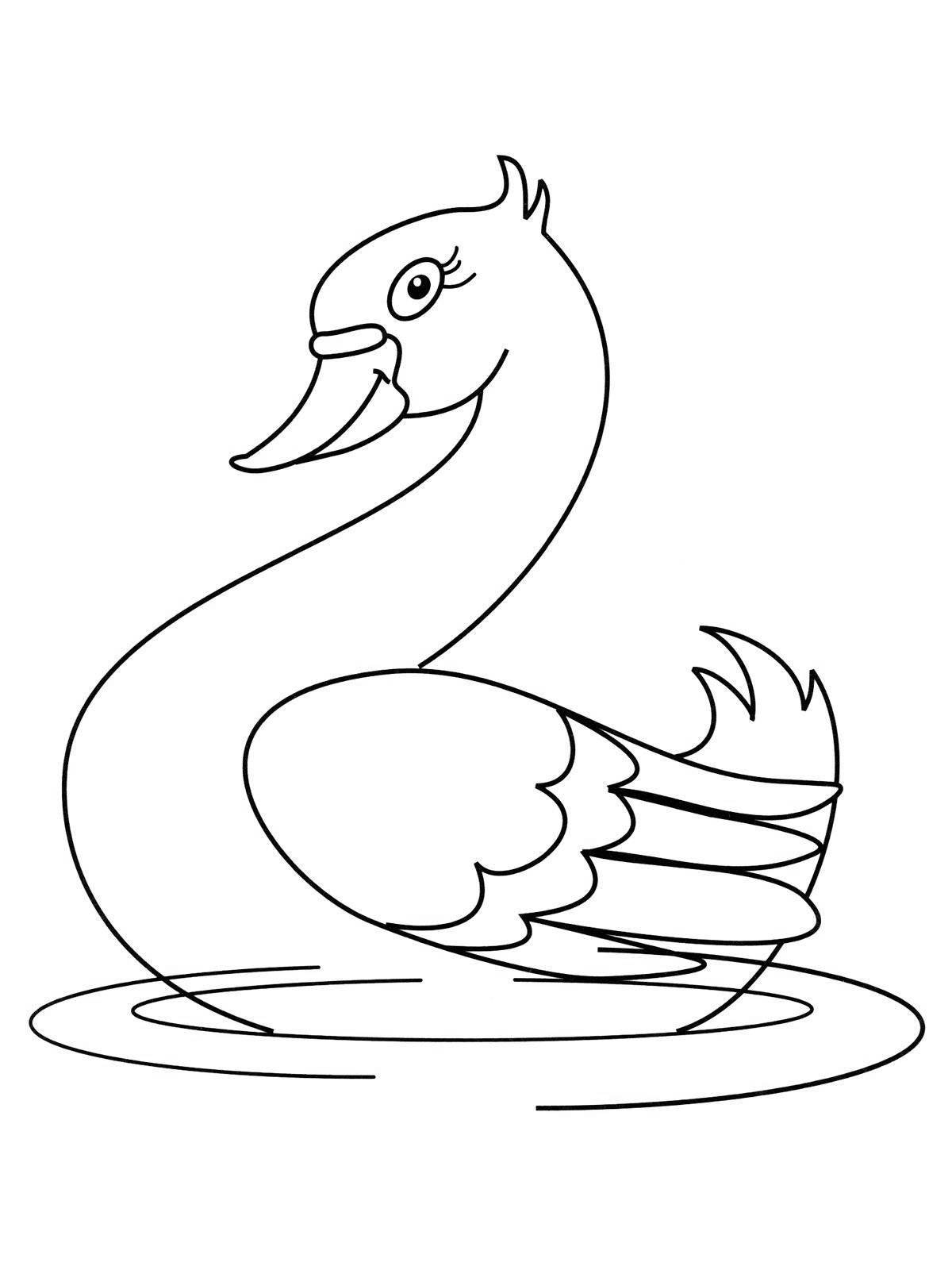 Happy coloring princess swan