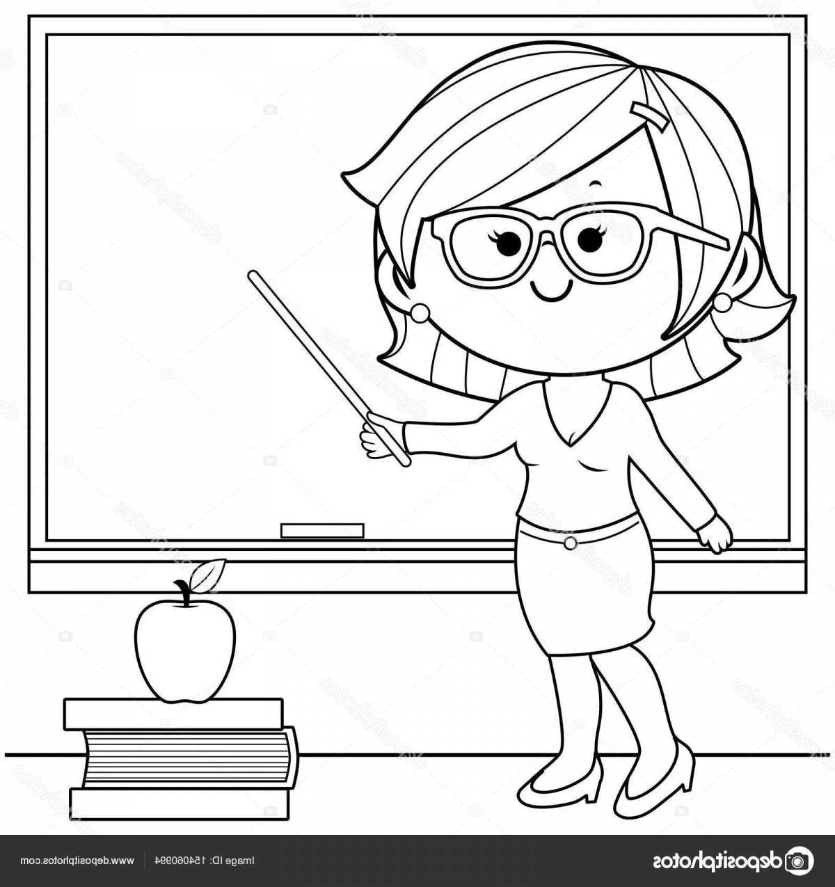 Dynamic Teacher Coloring Page