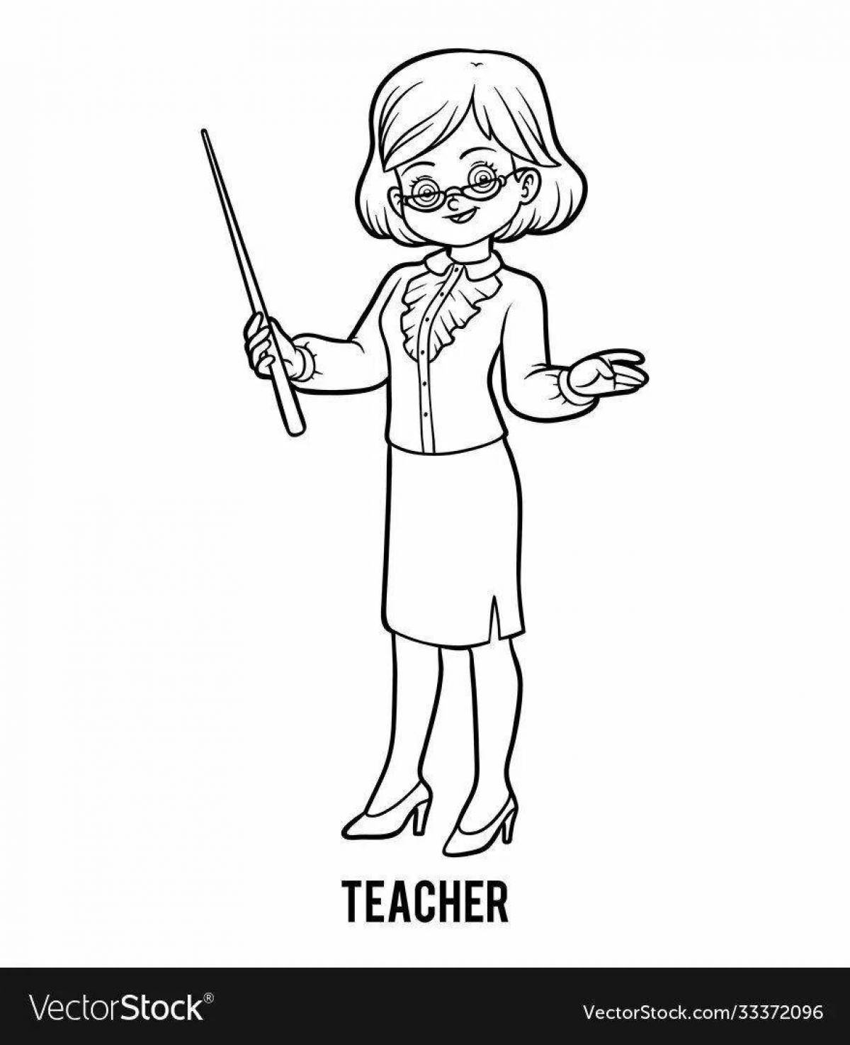 Passionate teacher coloring page