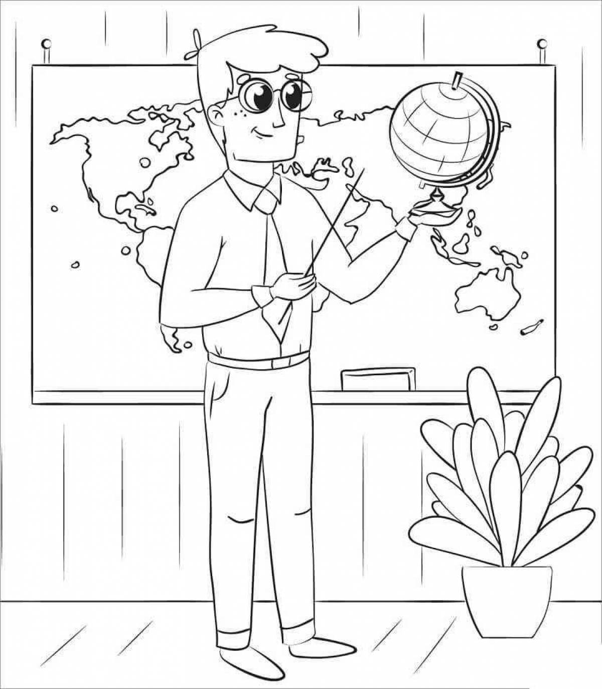 Coloring book caring teacher