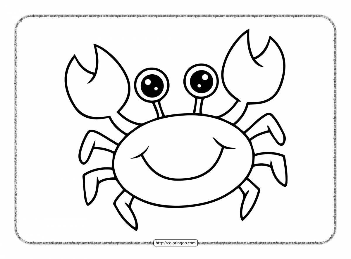 Colorful crab coloring page for kids