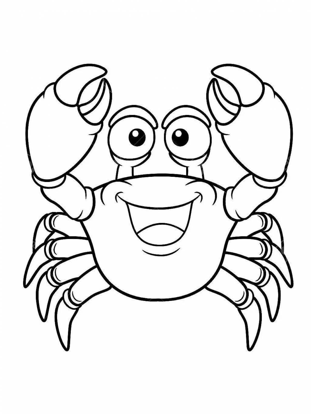 Crab bright coloring for kids