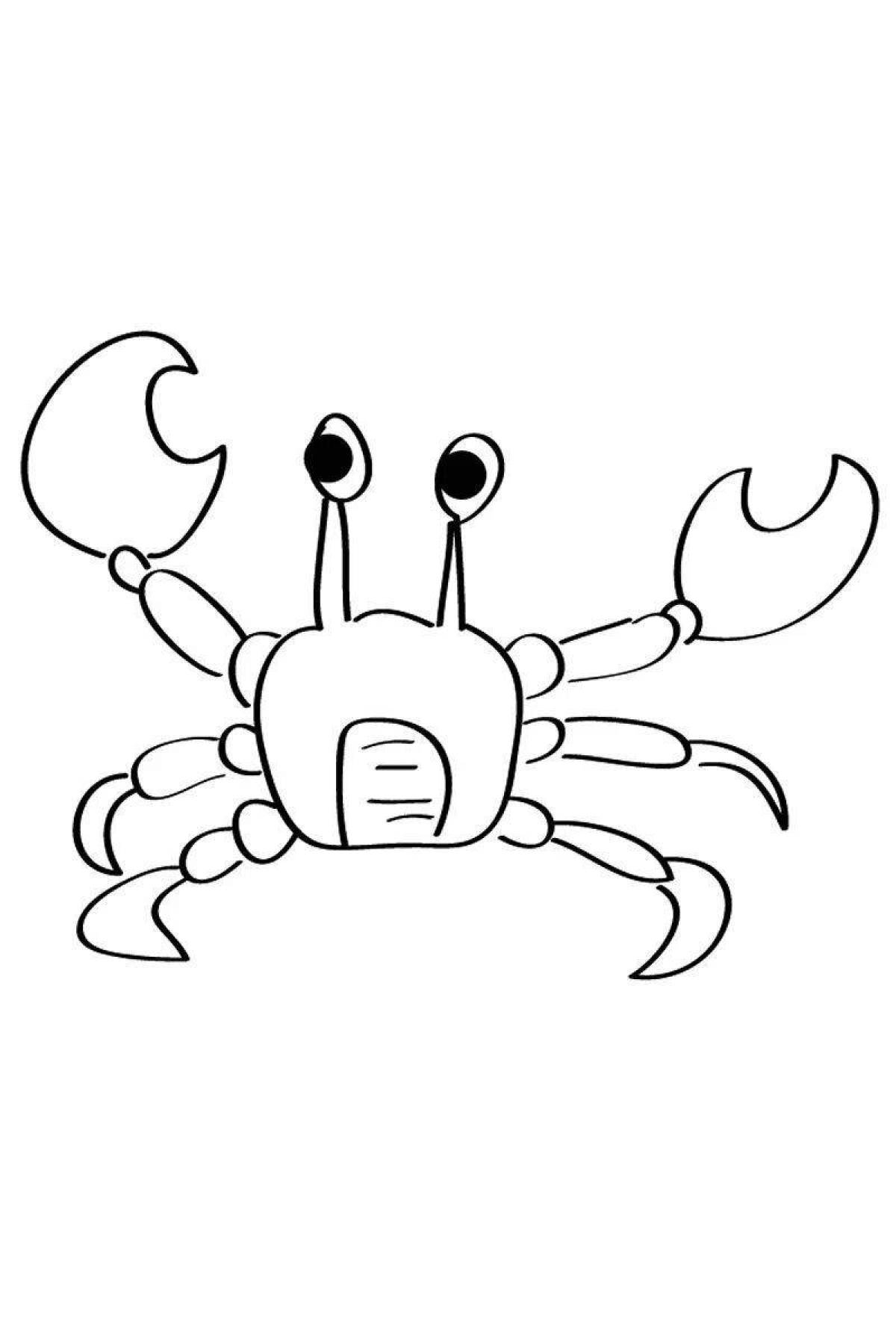 Joyful crab coloring for kids