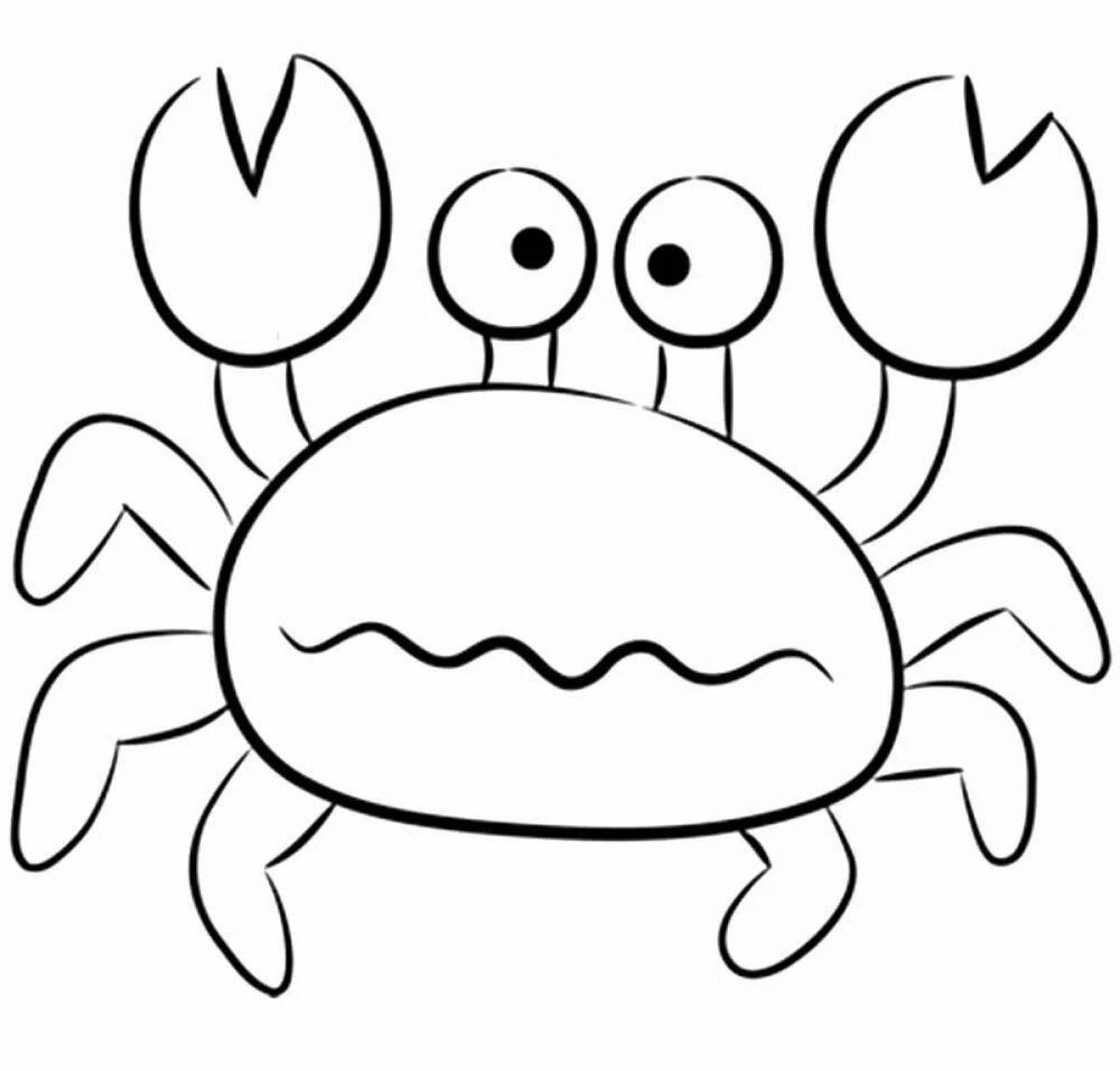 Playful crab coloring page for kids