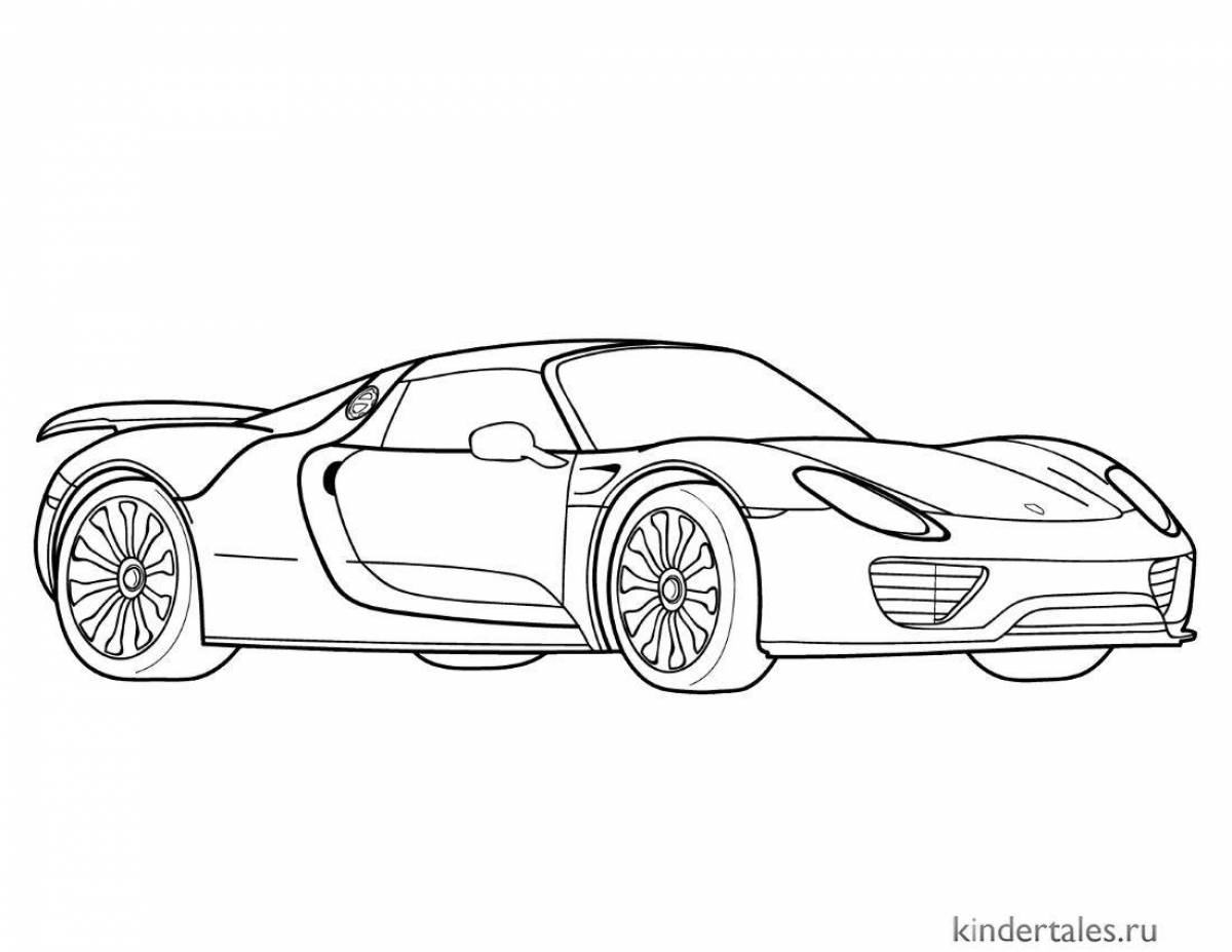 Animated porsche coloring book for kids