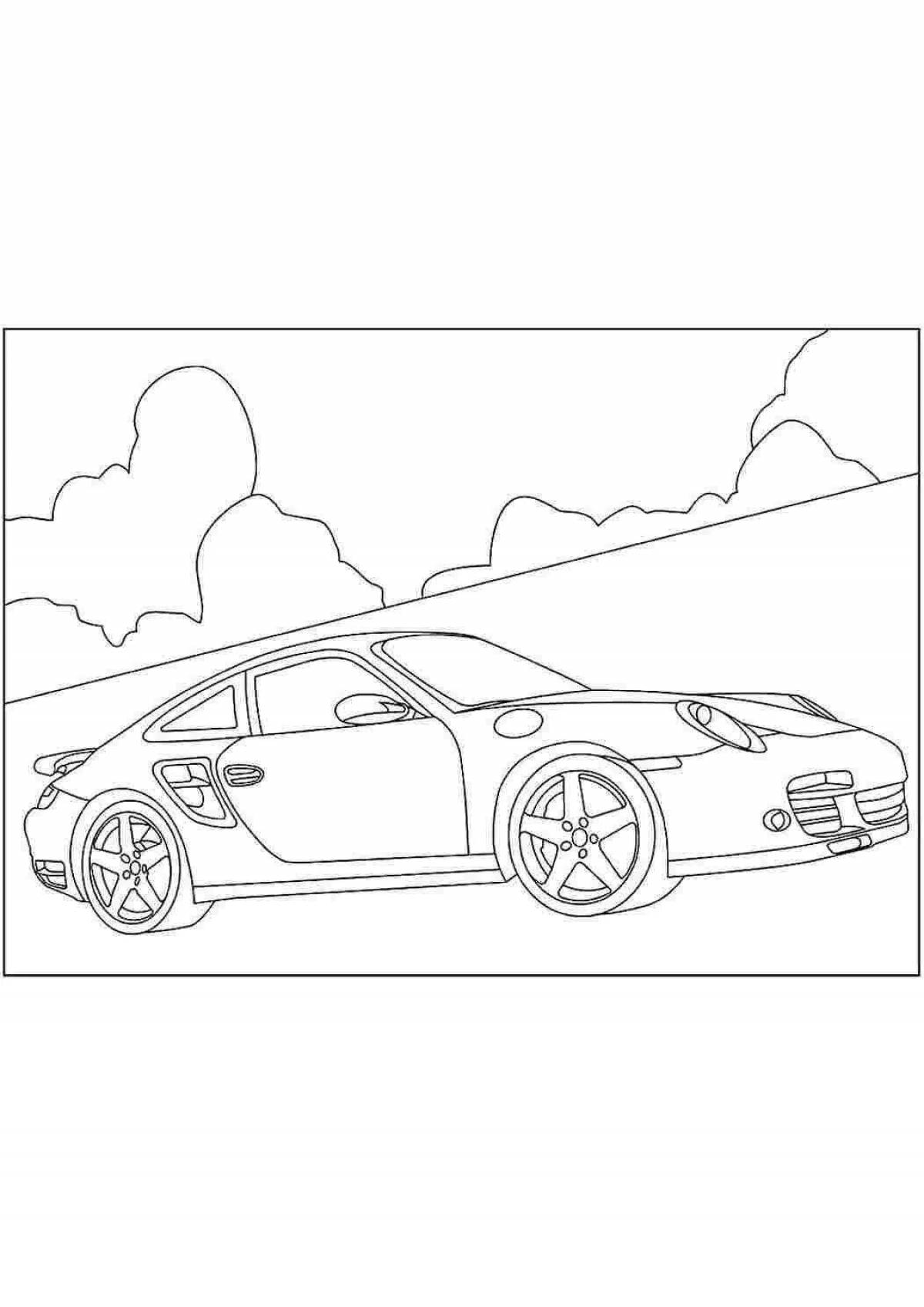 Porsche glitter coloring book for kids