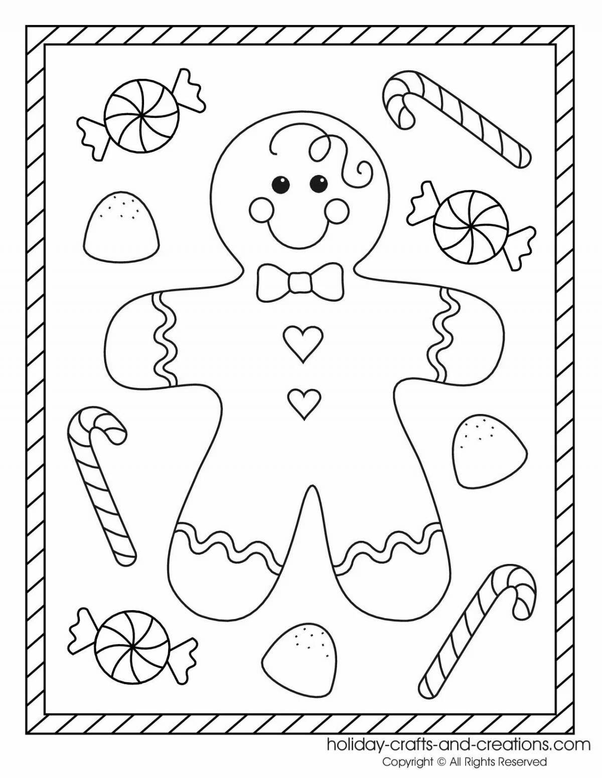 Holiday gingerbread coloring book for kids