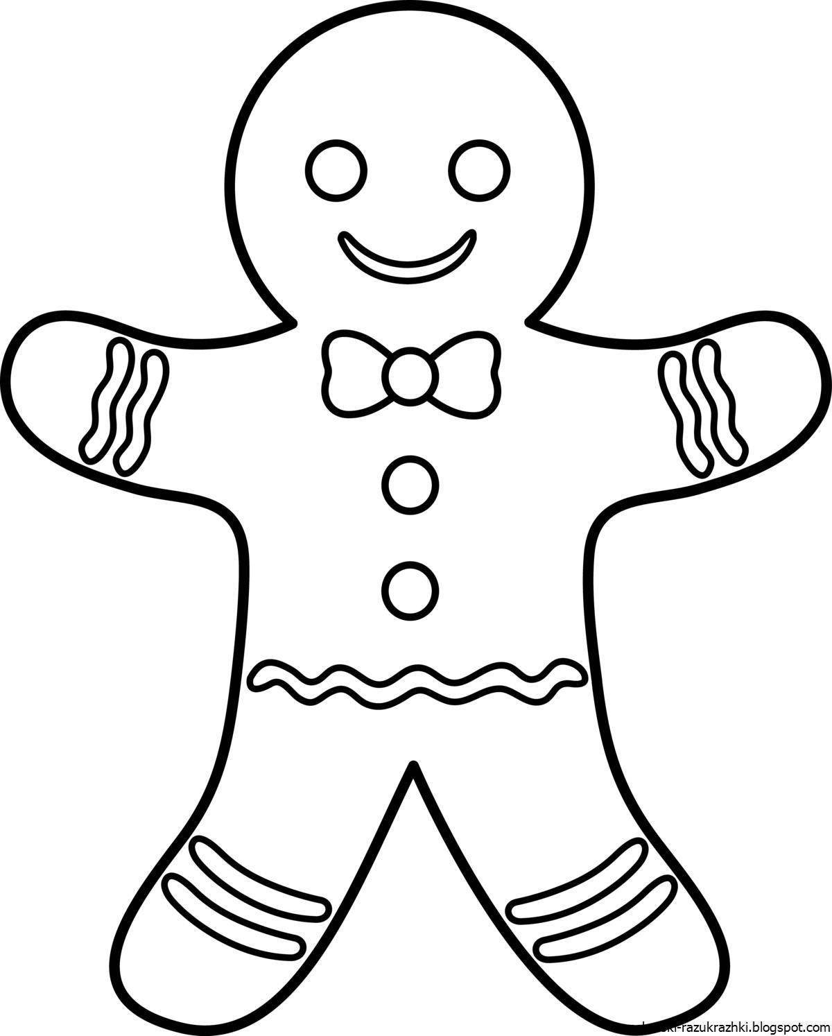 Joyful gingerbread coloring pages for kids