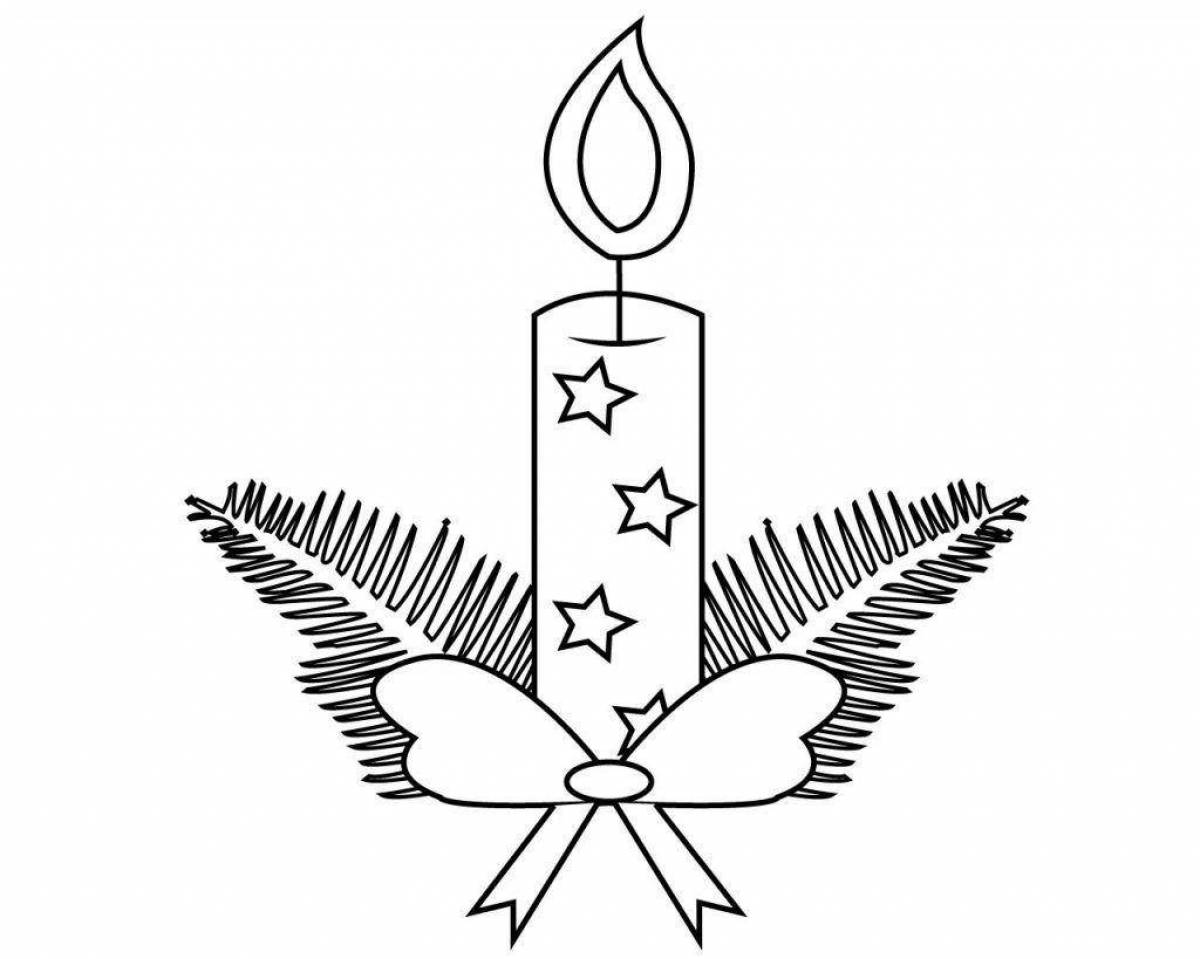 Photo Festive Christmas candle coloring book for kids