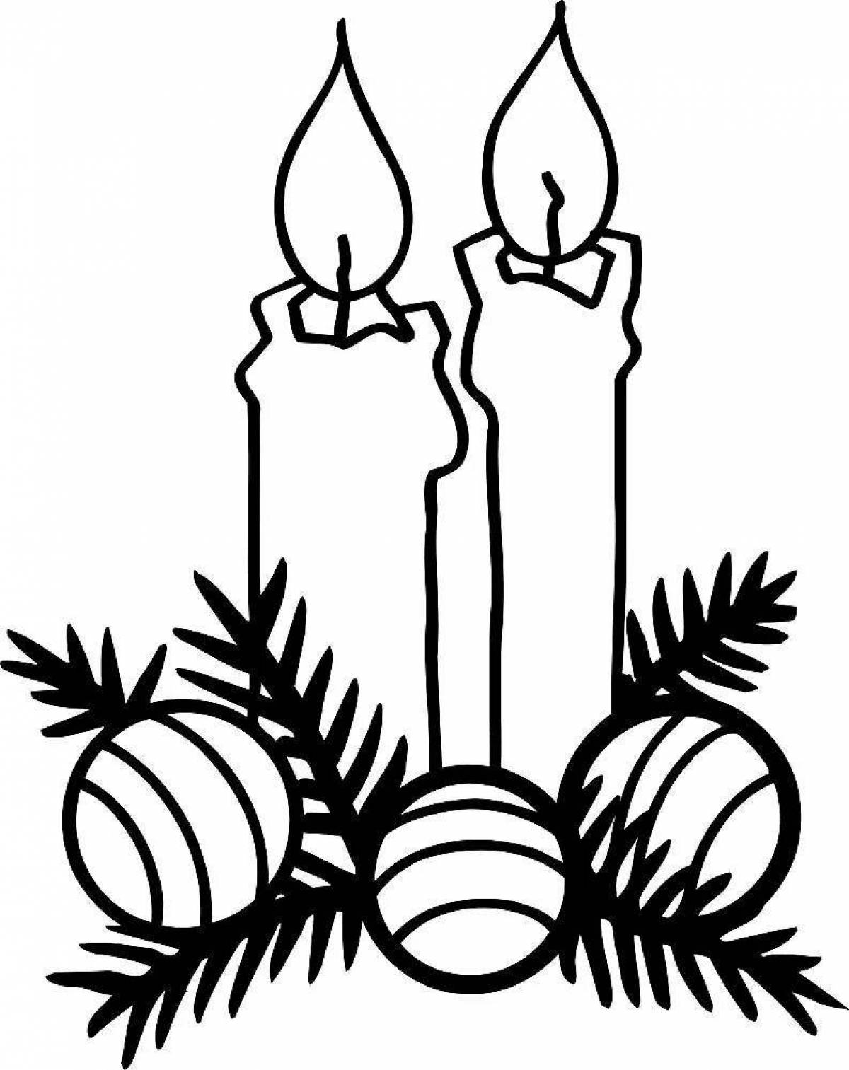 Luminous Christmas Candle coloring book for kids