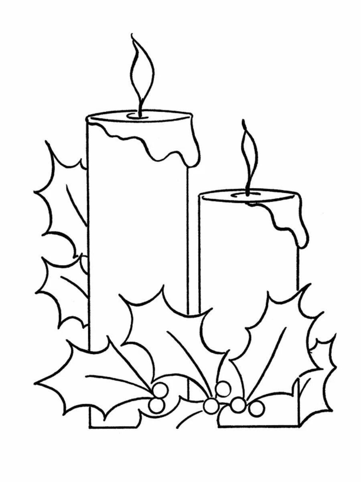Волшебная рождественская свеча-раскраска для детей