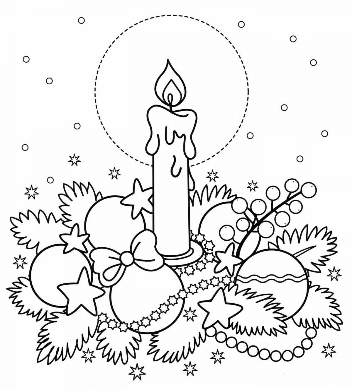 Bright Christmas candles coloring book for kids