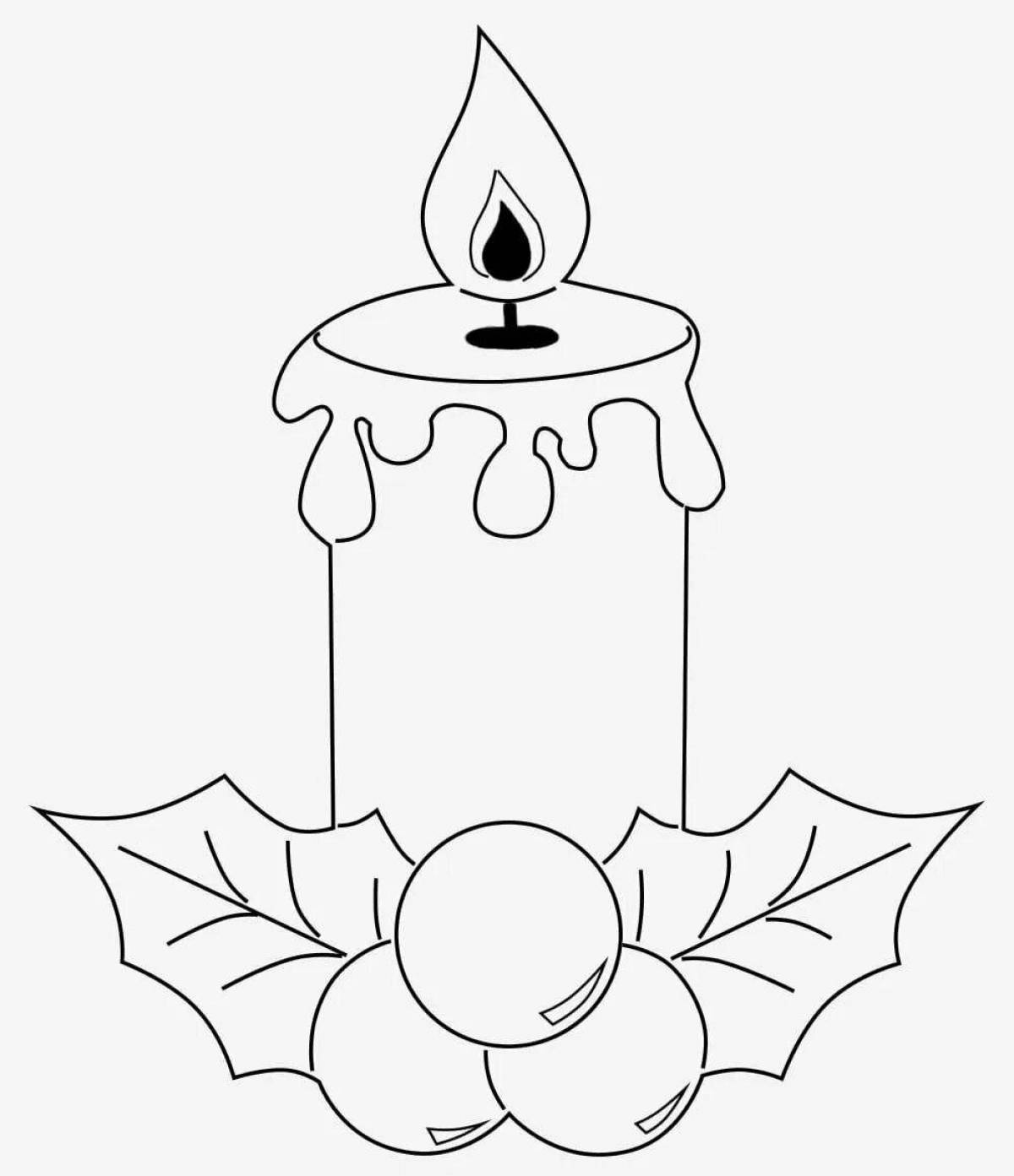 Exquisite christmas coloring book with candles for kids
