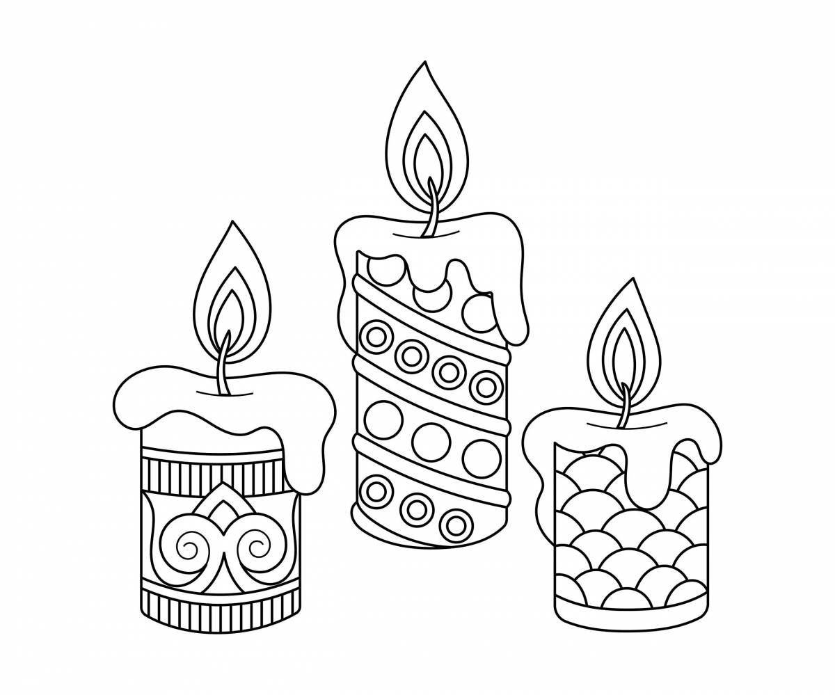 Christmas candle coloring pages for kids