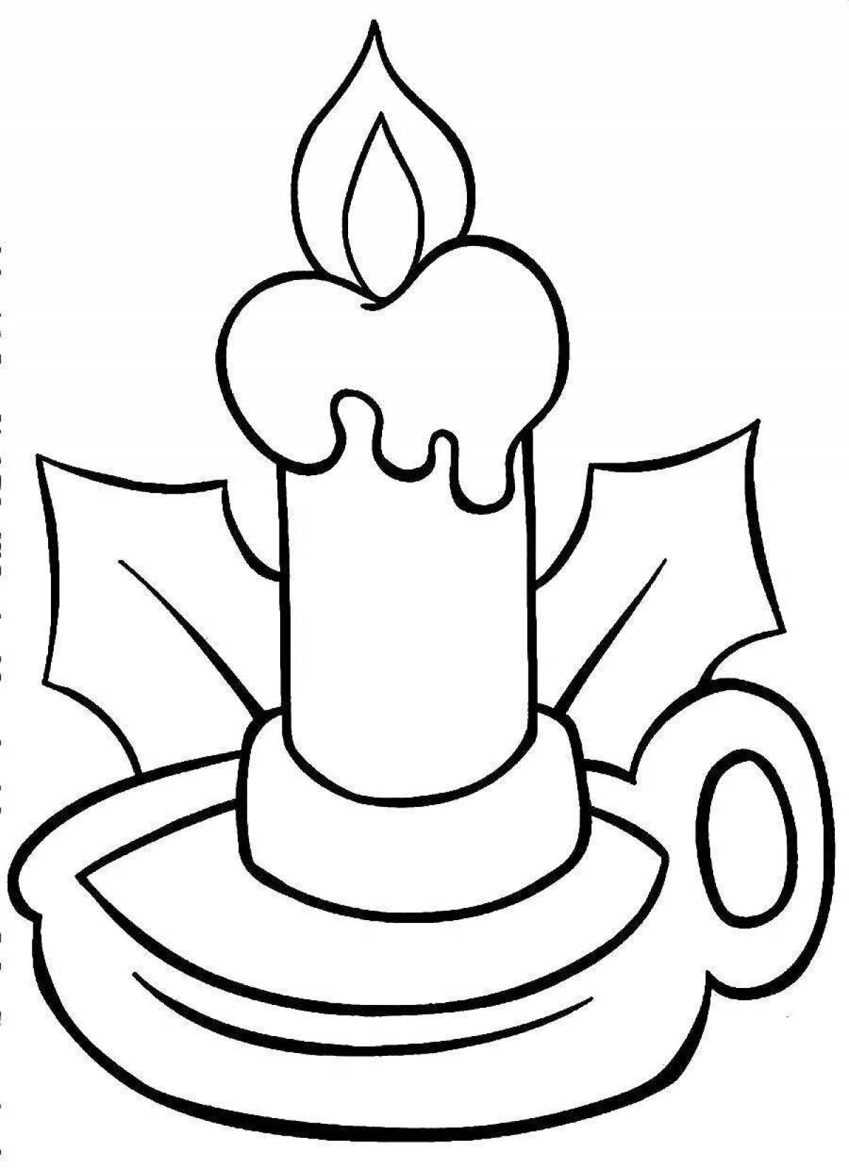 Cute Christmas candle coloring book for kids
