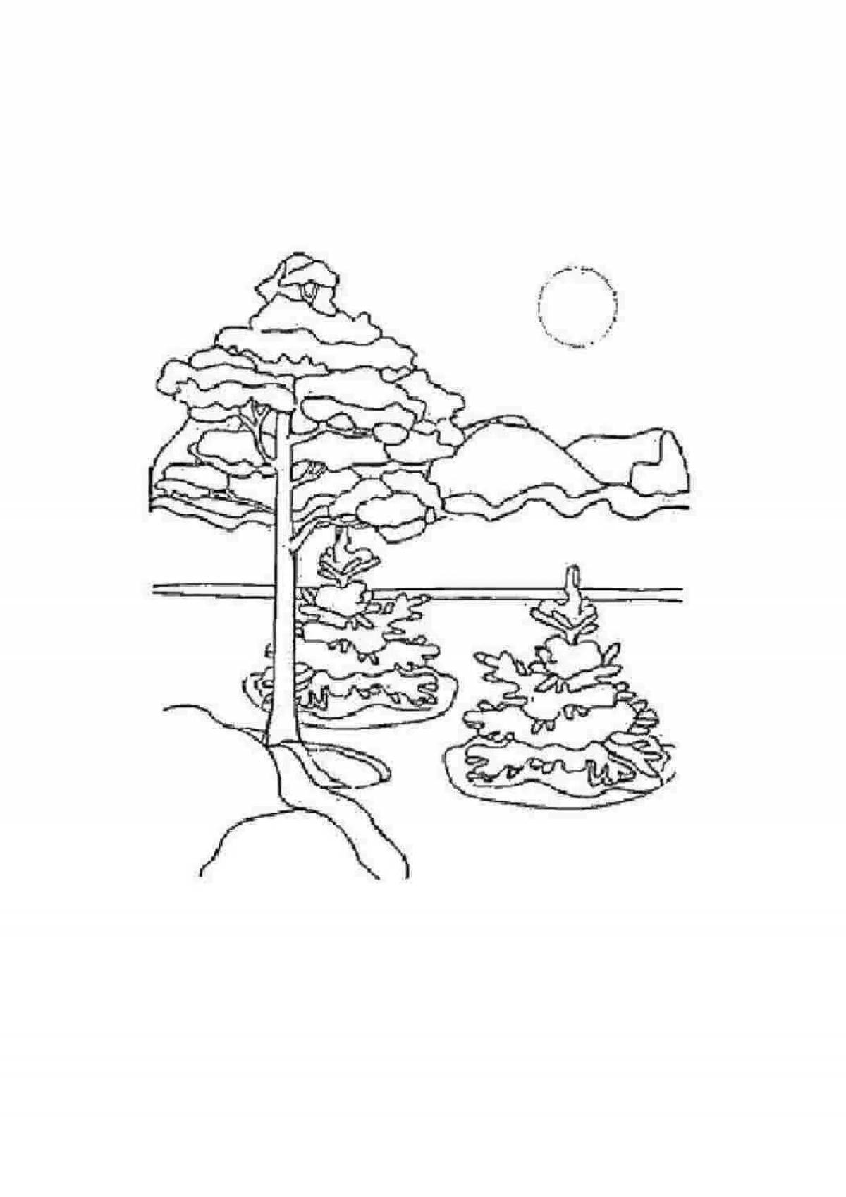 Live winter plants coloring page for kids