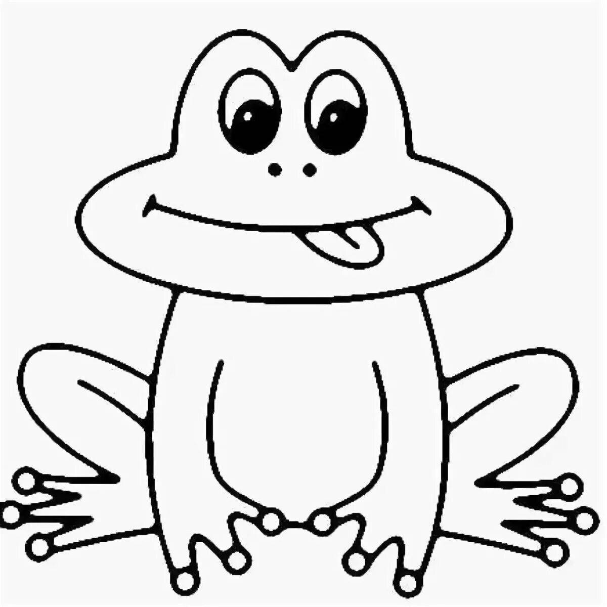 Радостный рисунок лягушки для детей